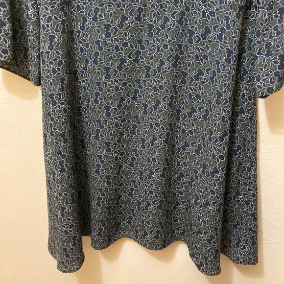 Banana Republic Women's Green/Black Abstract Floral Pattern Midi Dress Size 12 - Picture 3 of 6